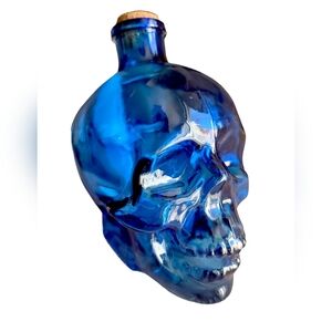 Glass skull bottle